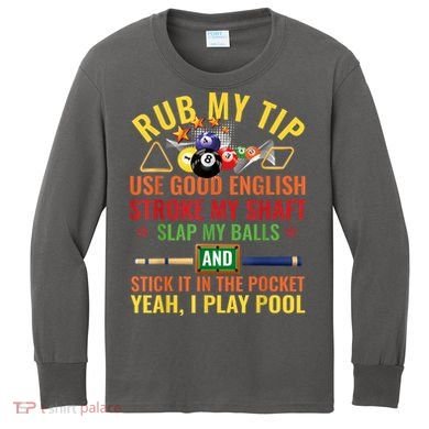 Cool Pool Billiards Billiard Player Table Sport Game Play Gift Kids Long Sleeve Shirt