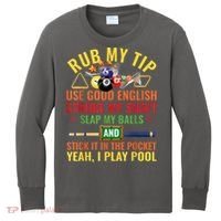 Cool Pool Billiards Billiard Player Table Sport Game Play Gift Kids Long Sleeve Shirt thumb 0