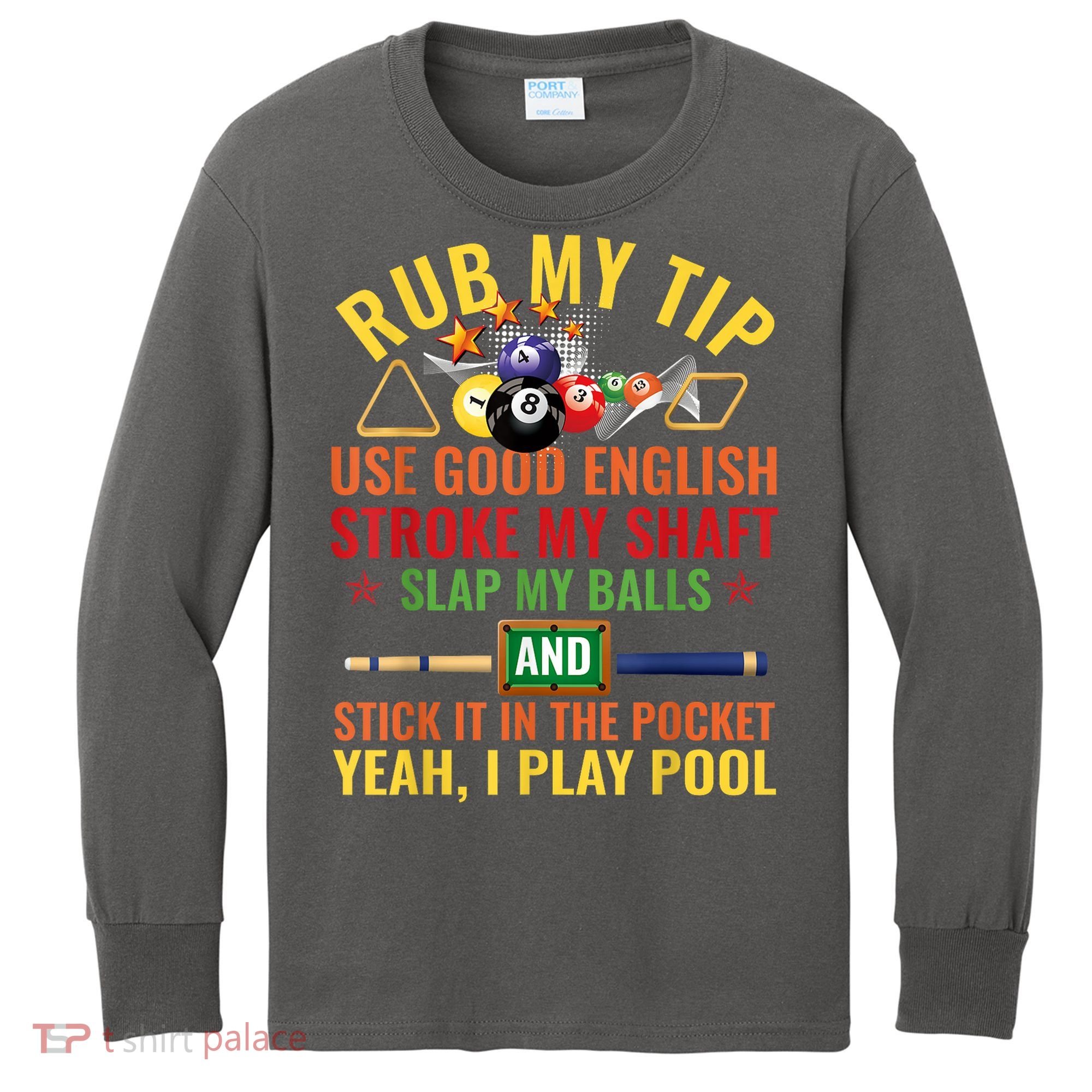 Cool Pool Billiards Billiard Player Table Sport Game Play Gift Kids Long Sleeve Shirt