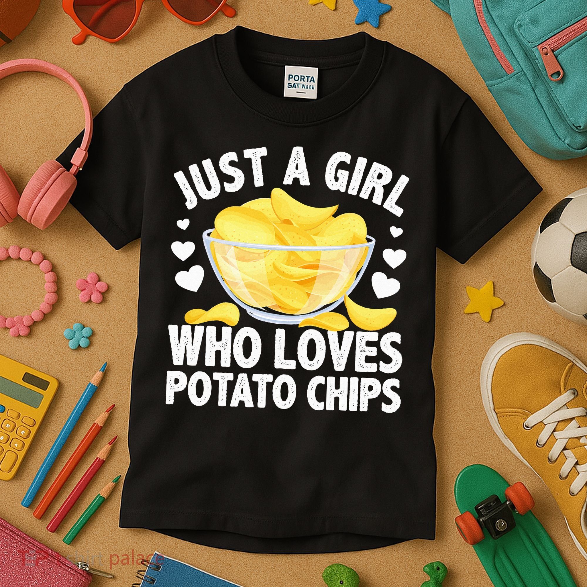 Cool Potato Chip Bag Chips Snack Food Kids T-Shirt