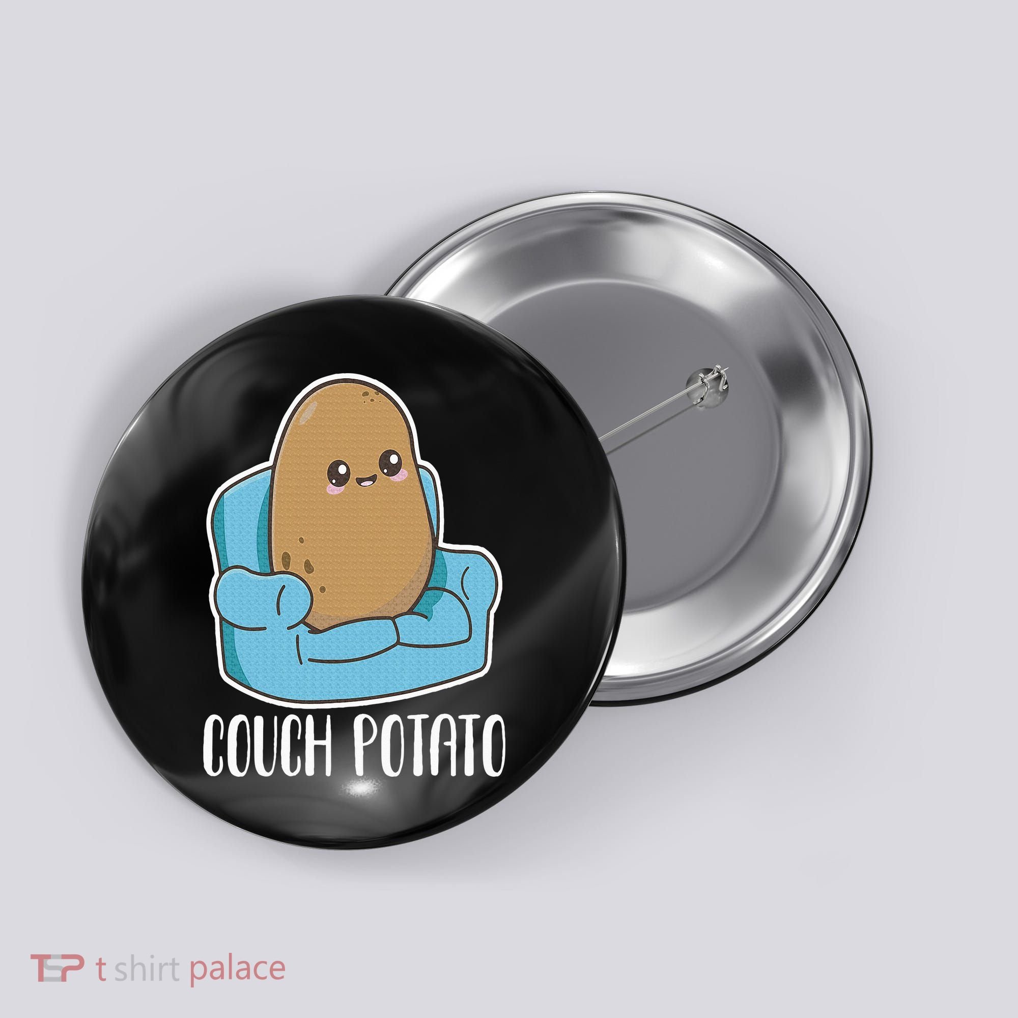 Couch Potato Cute Kawaii Funny Potato Costume Button