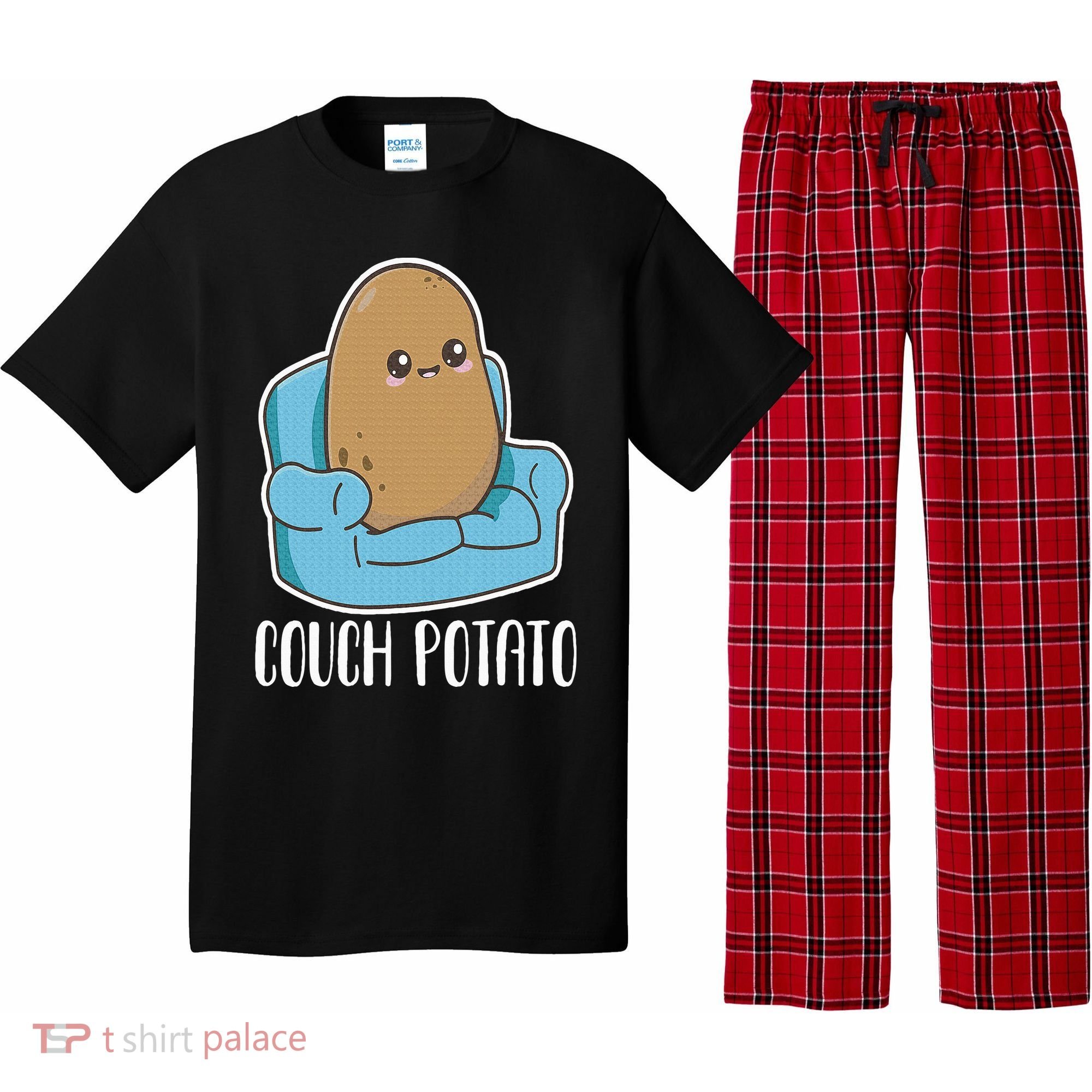 Couch Potato Cute Kawaii Funny Potato Costume Pajama Set