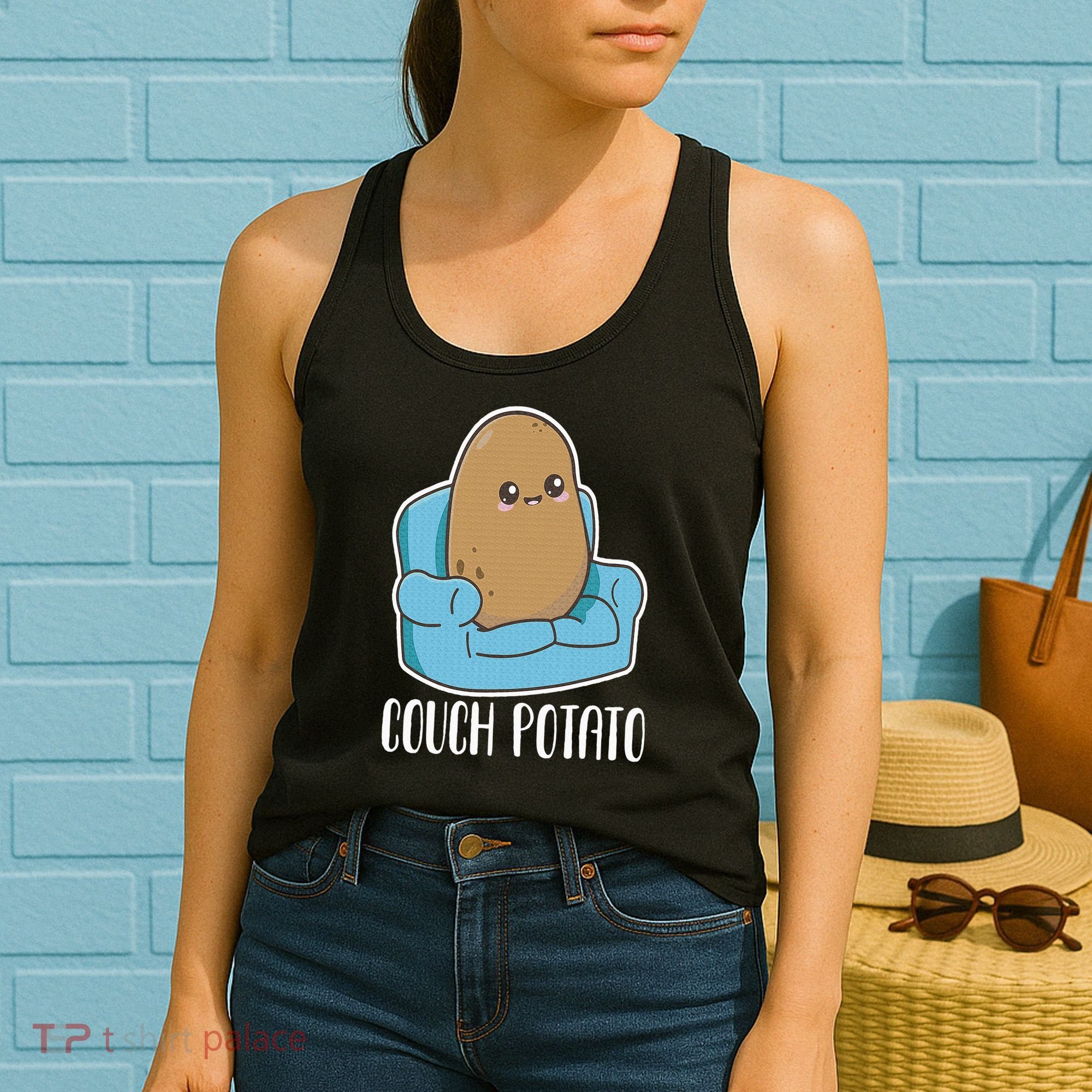 Couch Potato Cute Kawaii Funny Potato Costume Women's Tank Top
