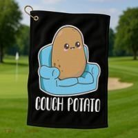 Couch Potato Cute Kawaii Funny Potato Costume Golf Towel thumb 1