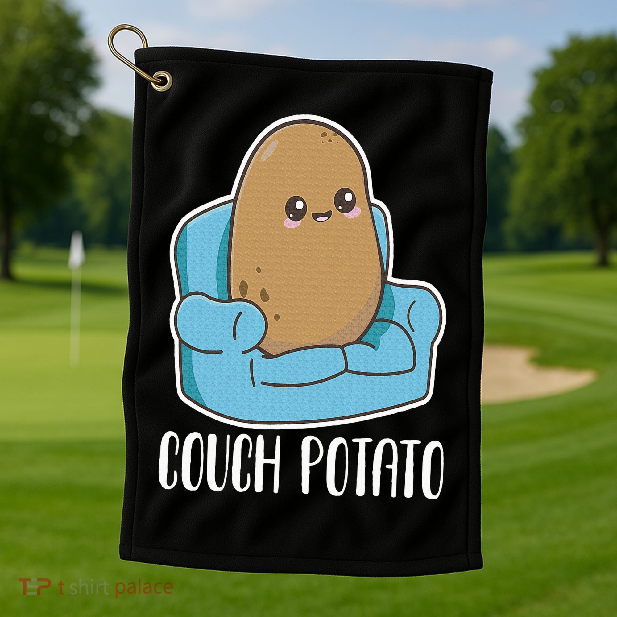 Couch Potato Cute Kawaii Funny Potato Costume Golf Towel