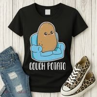 Couch Potato Cute Kawaii Funny Potato Costume Women's T-Shirt thumb 3