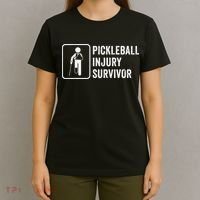 Cool Pickleball Coach With Saying Pickleball Injury Survivor T-Shirt thumb 4