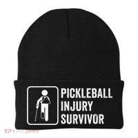 Cool Pickleball Coach With Saying Pickleball Injury Survivor Beanie thumb 0