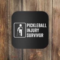 Cool Pickleball Coach With Saying Pickleball Injury Survivor Coaster thumb 0