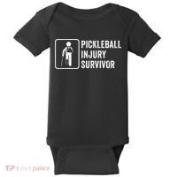 Cool Pickleball Coach With Saying Pickleball Injury Survivor Baby Bodysuit thumb 0