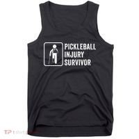 Cool Pickleball Coach With Saying Pickleball Injury Survivor Tank Top thumb 0
