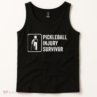 Cool Pickleball Coach With Saying Pickleball Injury Survivor Tank Top thumb 2