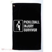 Cool Pickleball Coach With Saying Pickleball Injury Survivor Golf Towel thumb 0