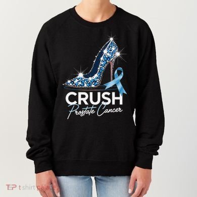 Crush Prostate Cancer Awareness Light Blue Ribbon High Women's Sweatshirt