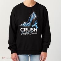 Crush Prostate Cancer Awareness Light Blue Ribbon High Women's Sweatshirt thumb 0