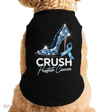 Crush Prostate Cancer Awareness Light Blue Ribbon High Doggie Tank