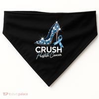 Crush Prostate Cancer Awareness Light Blue Ribbon High USA-Made Doggie Bandana thumb 0