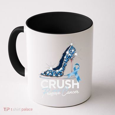 Crush Prostate Cancer Awareness Light Blue Ribbon High Coffee Mug