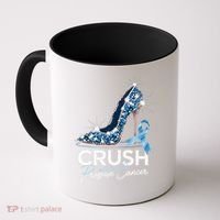 Crush Prostate Cancer Awareness Light Blue Ribbon High Coffee Mug thumb 0