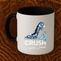 Crush Prostate Cancer Awareness Light Blue Ribbon High Coffee Mug thumb 2