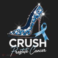 Crush Prostate Cancer Awareness Light Blue Ribbon High Beanie thumb 2