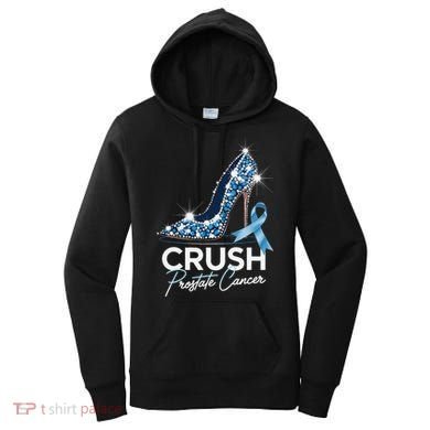 Crush Prostate Cancer Awareness Light Blue Ribbon High Women's Hoodie