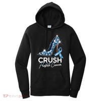 Crush Prostate Cancer Awareness Light Blue Ribbon High Women's Hoodie thumb 0