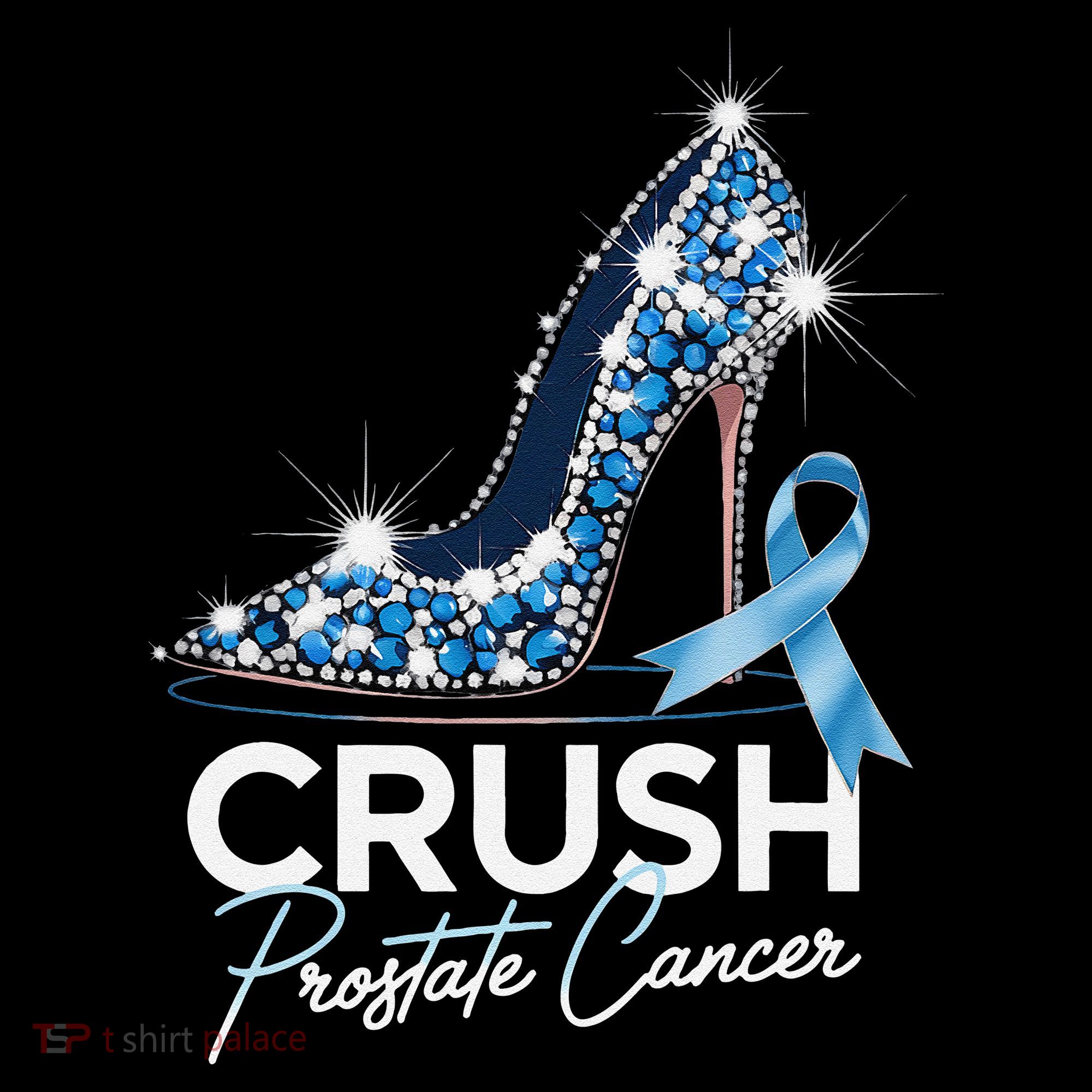 Crush Prostate Cancer Awareness Light Blue Ribbon High Women's Hoodie