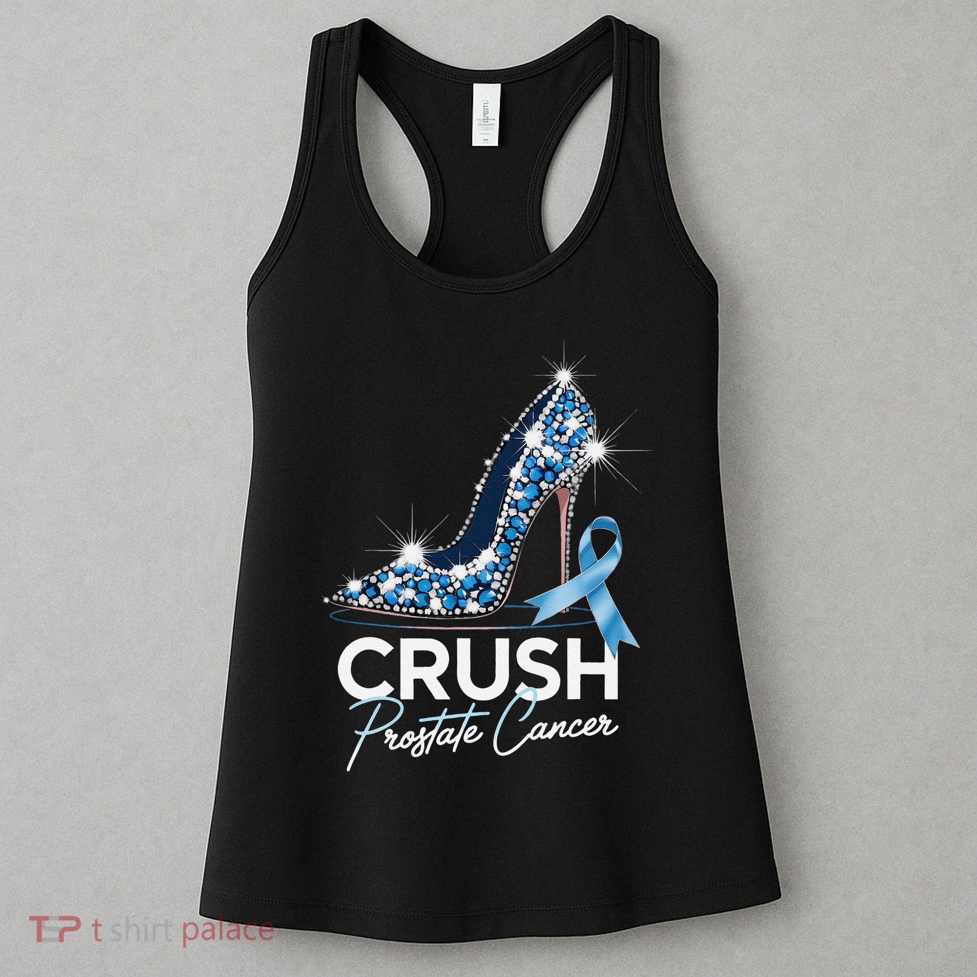 Crush Prostate Cancer Awareness Light Blue Ribbon High Women's Tank Top