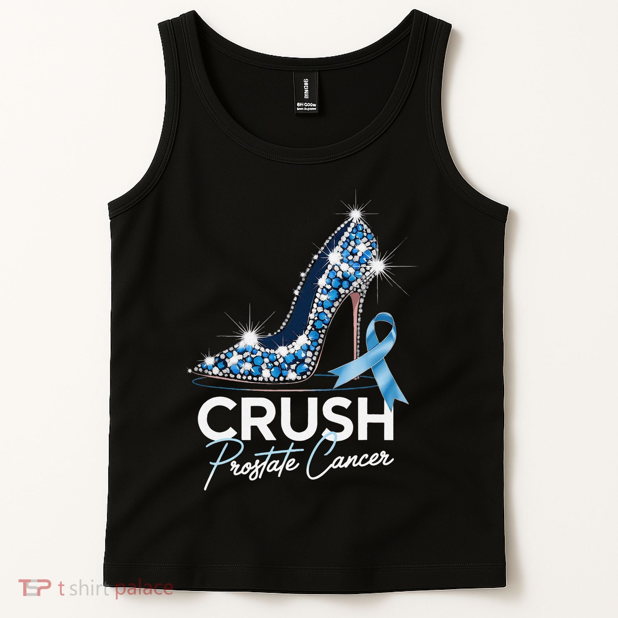 Crush Prostate Cancer Awareness Light Blue Ribbon High Tank Top