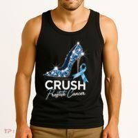 Crush Prostate Cancer Awareness Light Blue Ribbon High Tank Top thumb 3