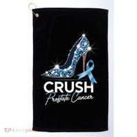 Crush Prostate Cancer Awareness Light Blue Ribbon High Golf Towel thumb 0