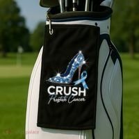 Crush Prostate Cancer Awareness Light Blue Ribbon High Golf Towel thumb 2
