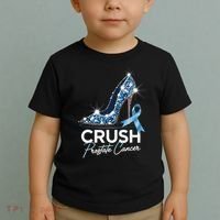 Crush Prostate Cancer Awareness Light Blue Ribbon High Toddler T-Shirt thumb 2