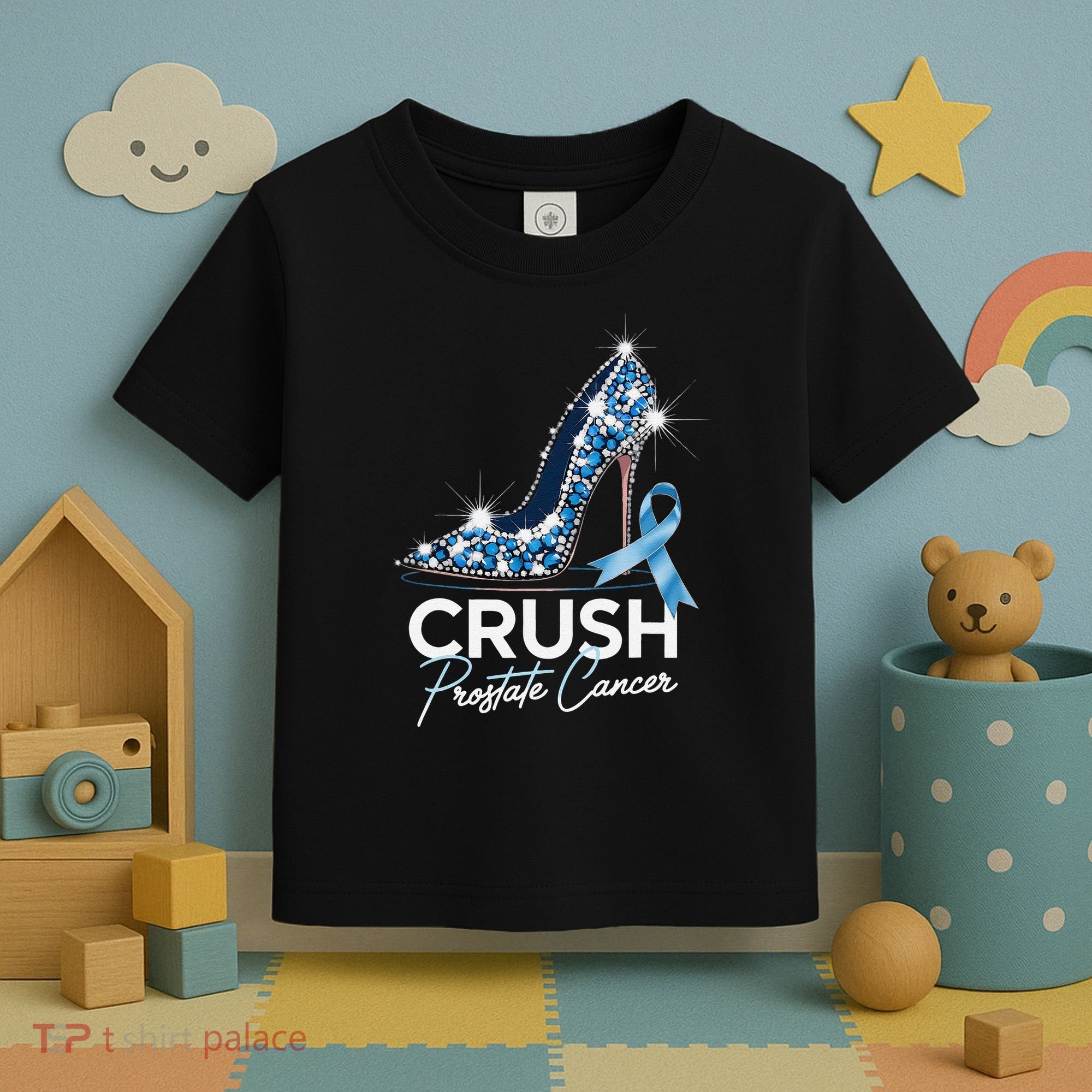 Crush Prostate Cancer Awareness Light Blue Ribbon High Toddler T-Shirt