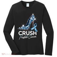 Crush Prostate Cancer Awareness Light Blue Ribbon High Women's Long Sleeve Shirt thumb 0
