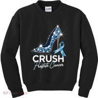 Crush Prostate Cancer Awareness Light Blue Ribbon High Kids Sweatshirt thumb 0