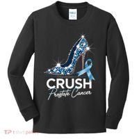 Crush Prostate Cancer Awareness Light Blue Ribbon High Kids Long Sleeve Shirt thumb 0