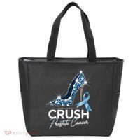 Crush Prostate Cancer Awareness Light Blue Ribbon High Tote Bag thumb 0