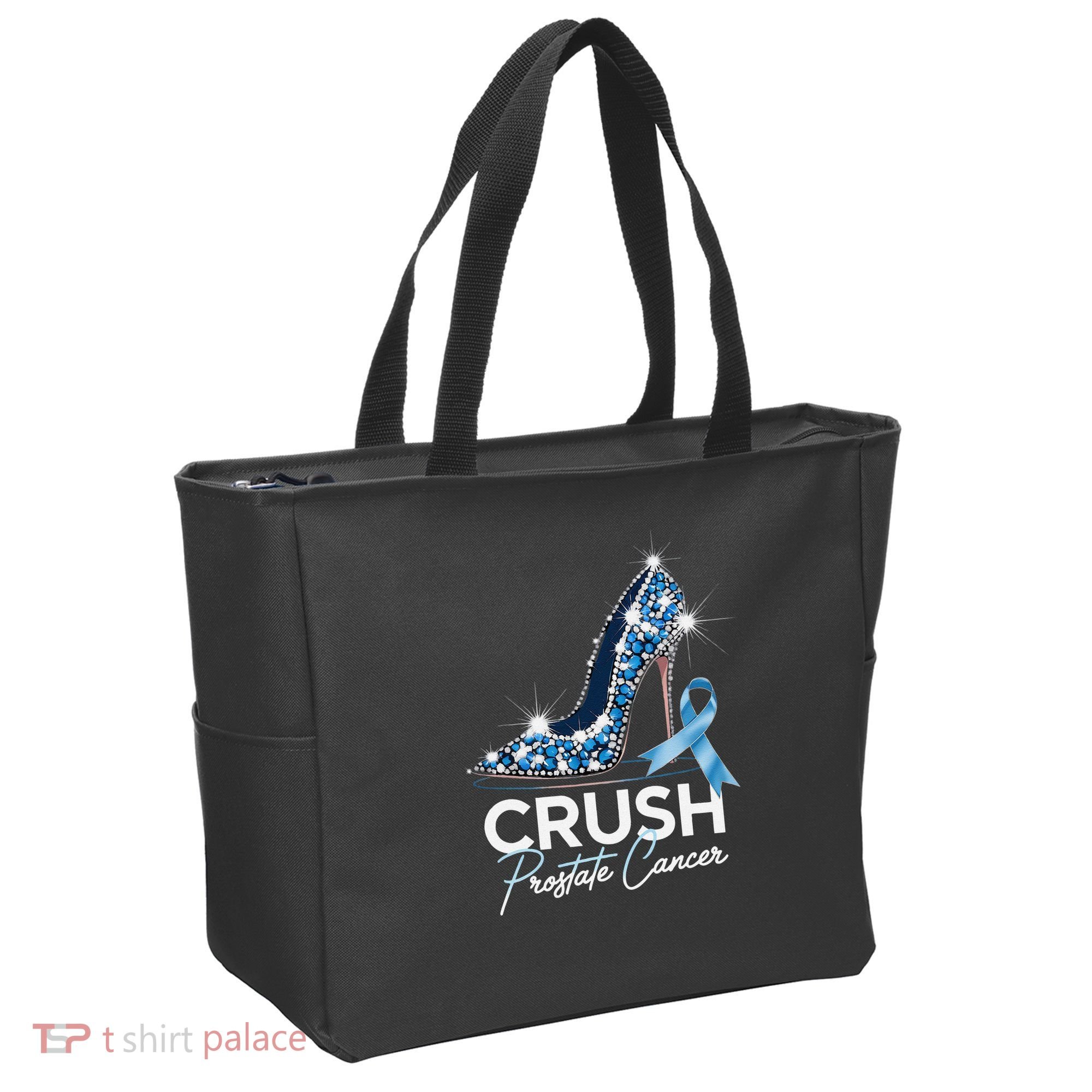 Crush Prostate Cancer Awareness Light Blue Ribbon High Tote Bag
