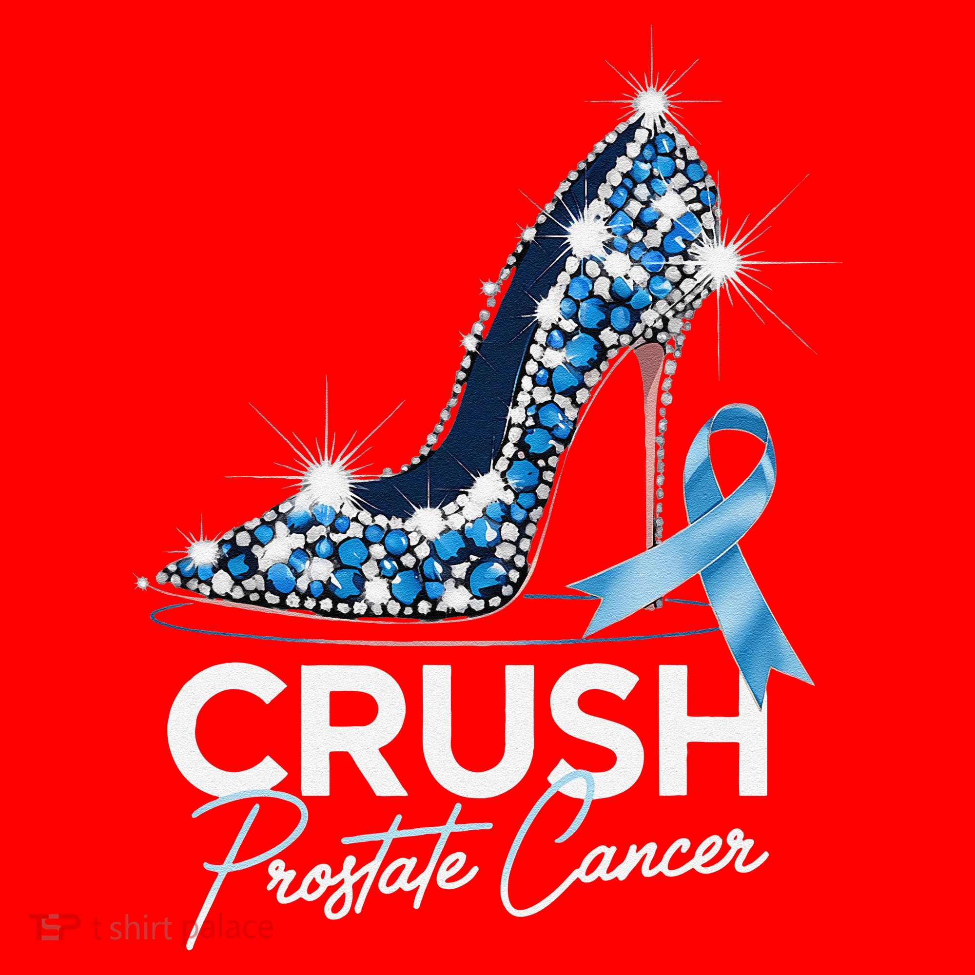 Crush Prostate Cancer Awareness Light Blue Ribbon High Santa Hat
