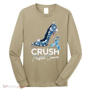 Crush Prostate Cancer Awareness Light Blue Ribbon High Long Sleeve Shirt