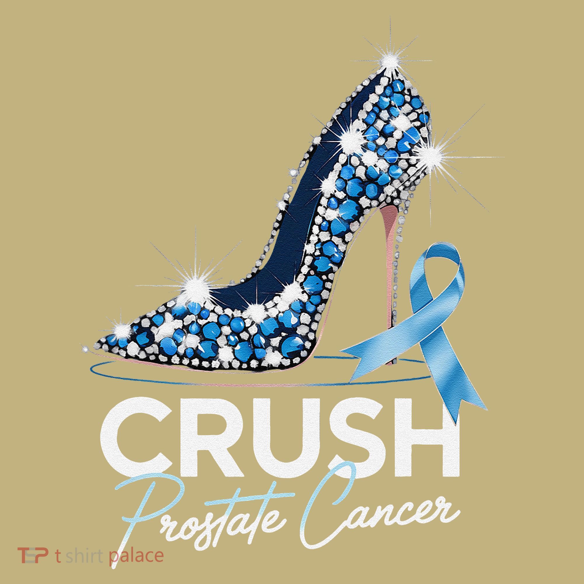 Crush Prostate Cancer Awareness Light Blue Ribbon High Long Sleeve Shirt