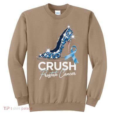 Crush Prostate Cancer Awareness Light Blue Ribbon High Sweatshirt