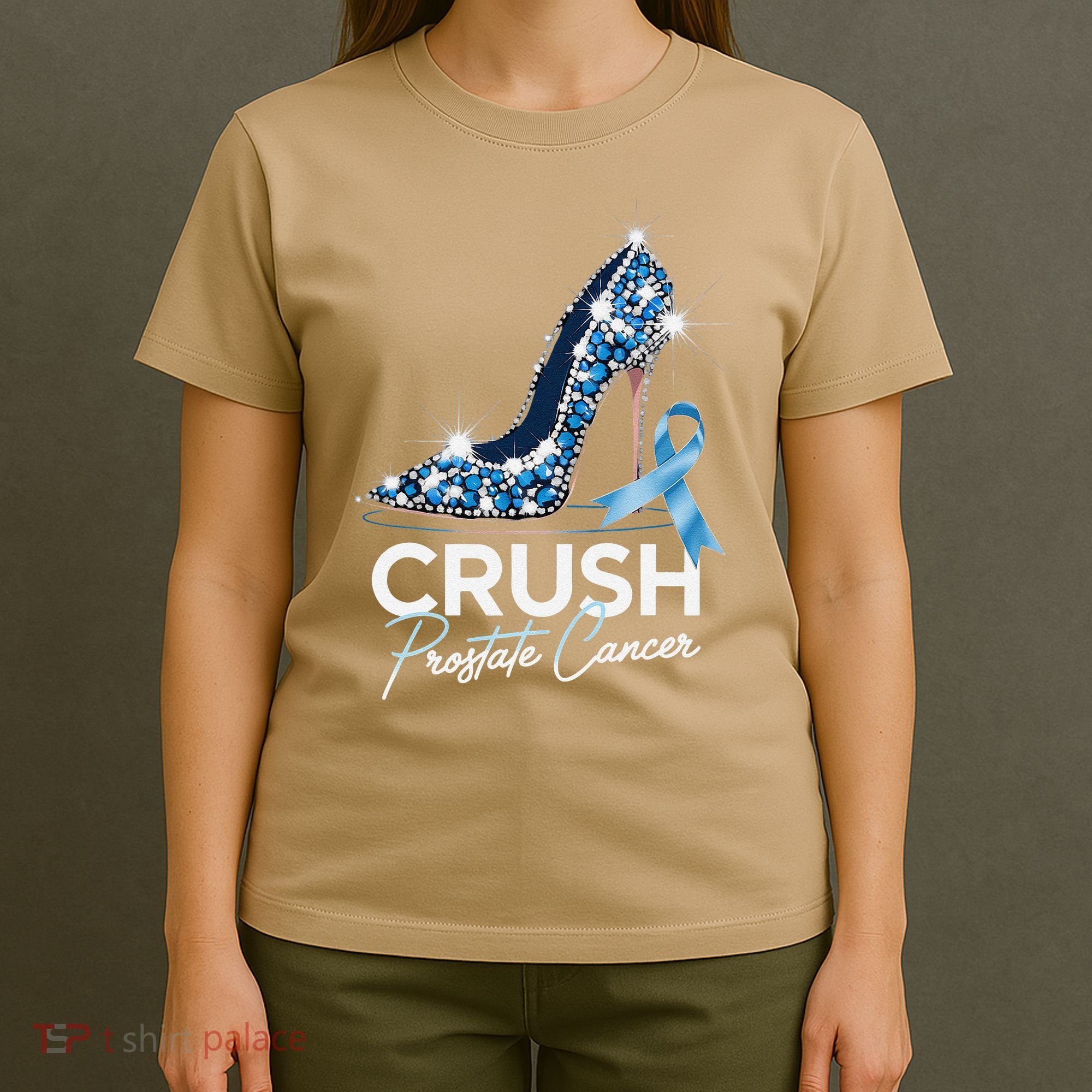 Crush Prostate Cancer Awareness Light Blue Ribbon High T-Shirt