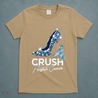 Crush Prostate Cancer Awareness Light Blue Ribbon High T-Shirt thumb 5