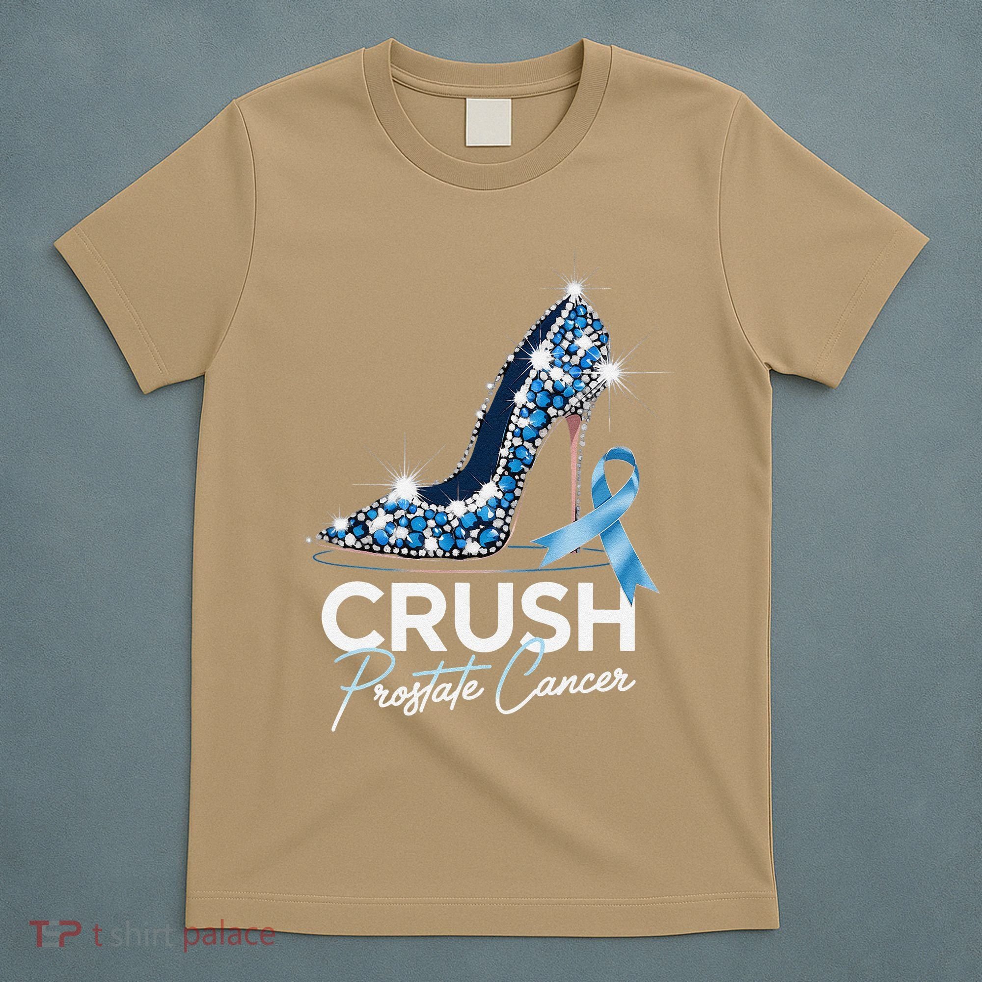 Crush Prostate Cancer Awareness Light Blue Ribbon High T-Shirt