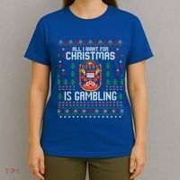 Christmas Poker Casino Gambling Las Vegas Ugly Xmas Sweater Great Gift T-Shirt thumb 4