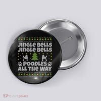 Christmas Poodle Cool Gift Button thumb 0