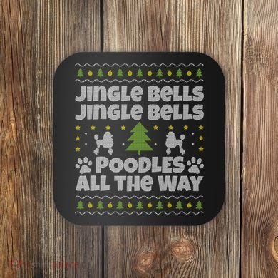 Christmas Poodle Cool Gift Coaster